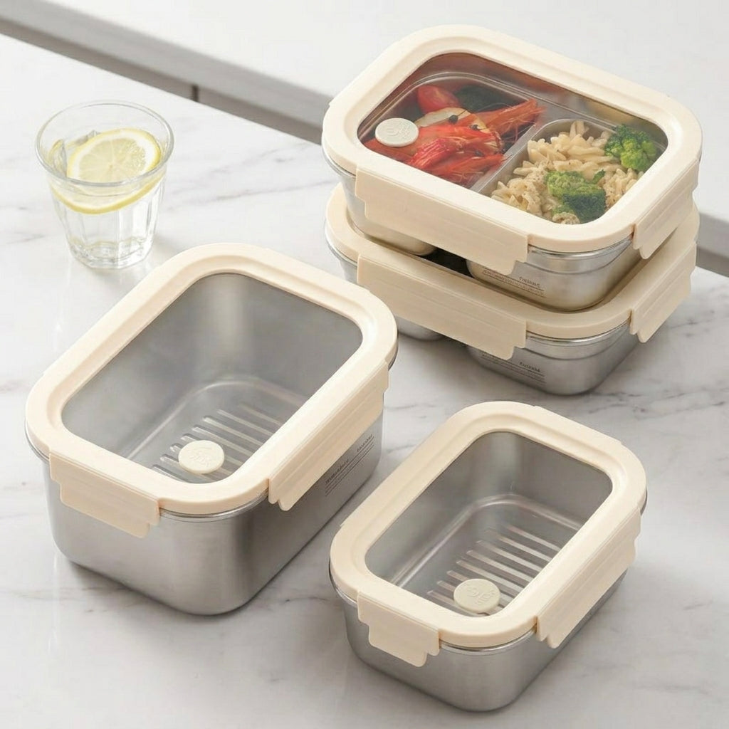 304 Stainless Steel Airtight Microwave Safe Lunch Box