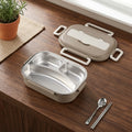 Food Grade Insulated 304 Steel Square Microwave Bento Box