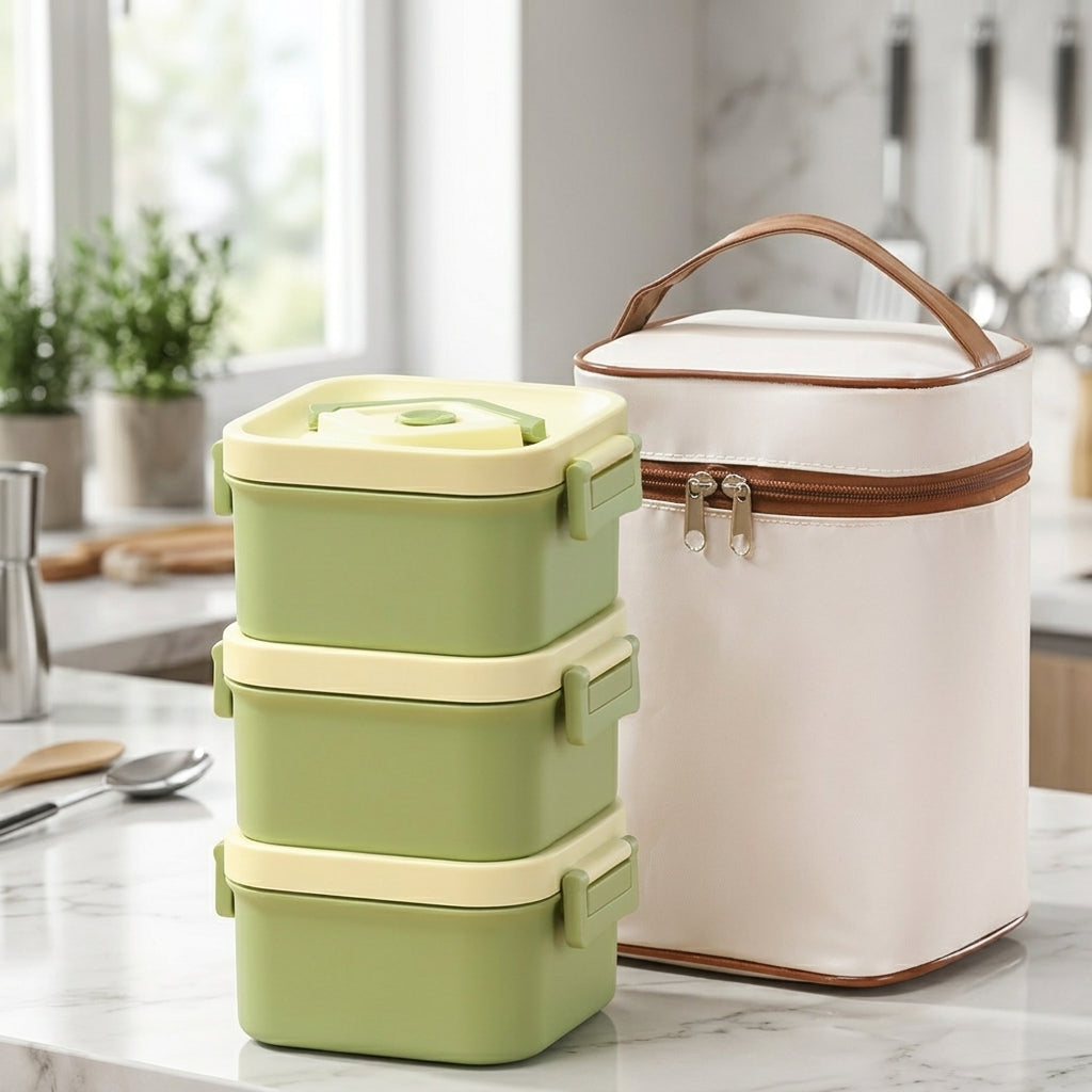 Multi-Layer Large 304 Steel Insulated Microwave Lunch Box