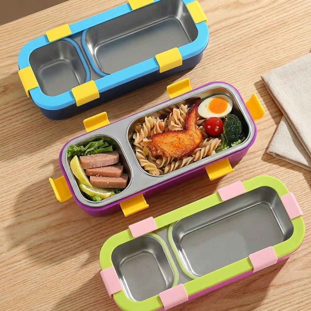 Divided Microwave Safe Bento Box with Fork & Spoon